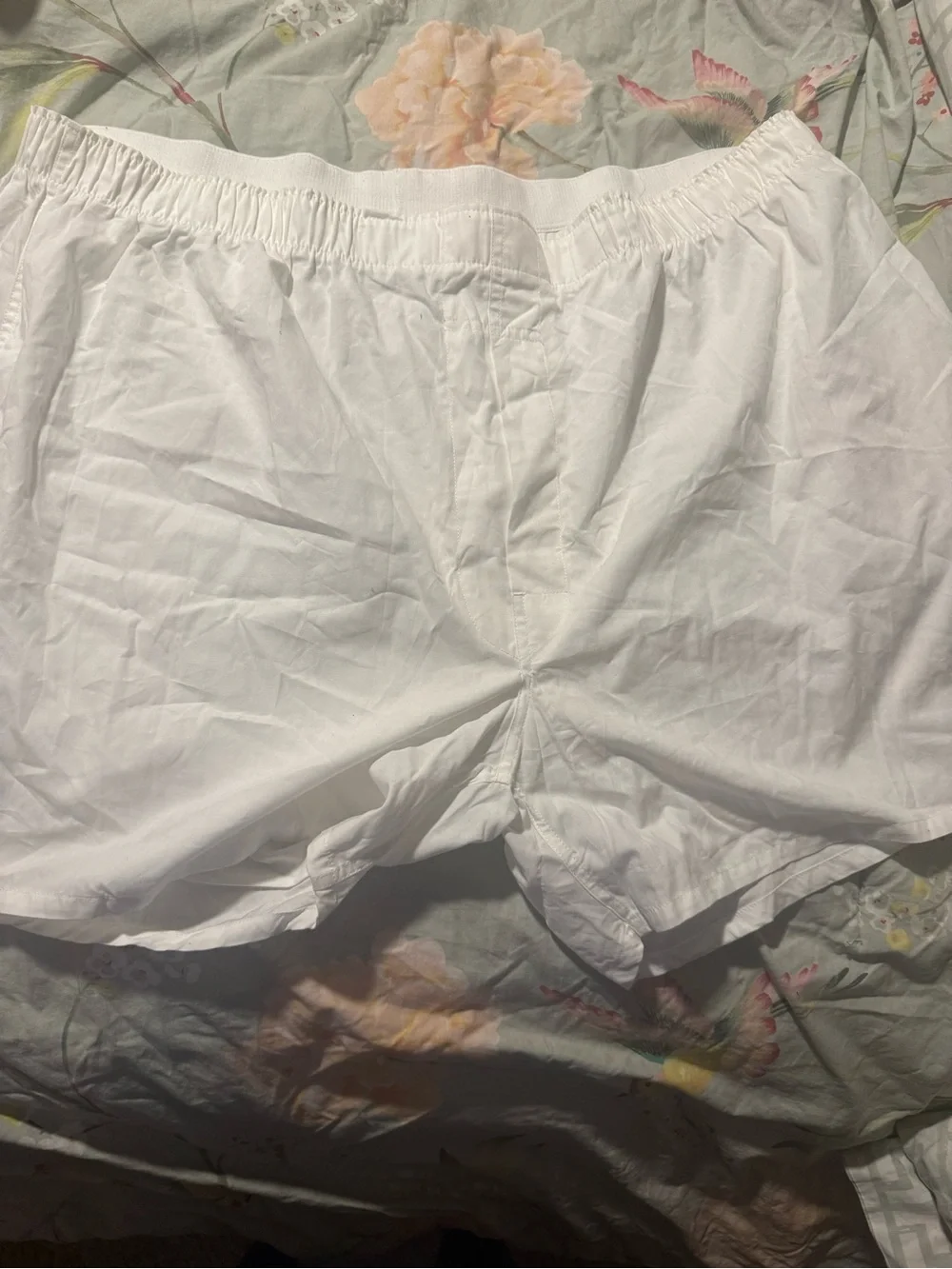 White Men's Elastic-Waist Shorts